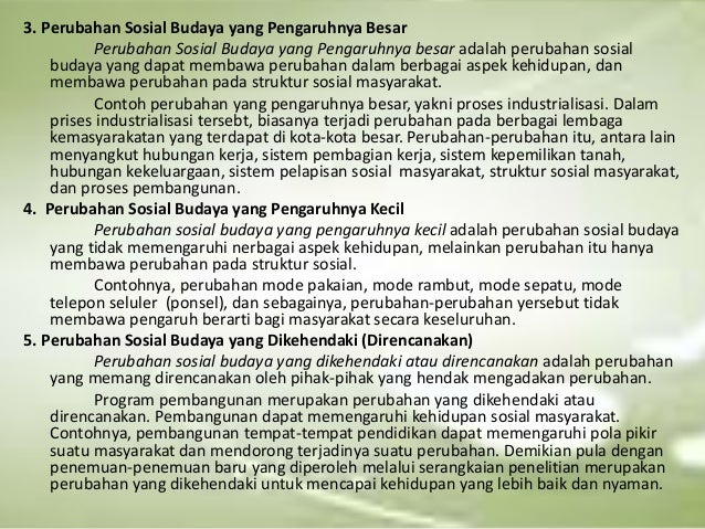 Perubahan sosial budaya
