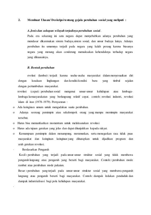 Perubahan Sosial Budaya Pada Masyarakat