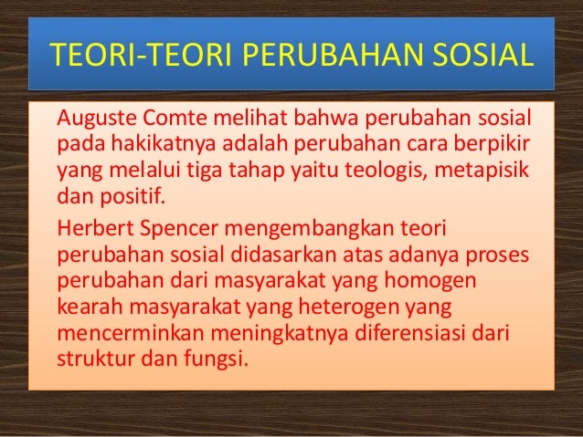 Perubahan Sosial Dalam Masyarakat Pedesaan