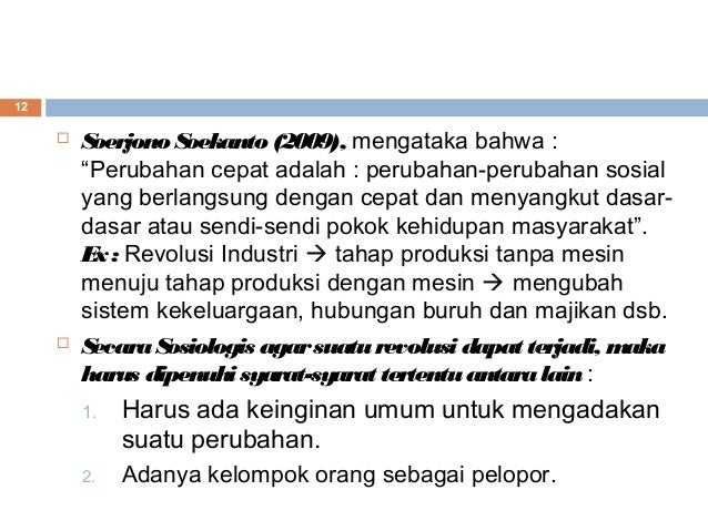 Perubahan sosial dan kebudyaan 2016