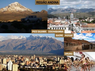 PICO SAJAMA 
SUCRE 
COCHABAMBA 
POTOSÍ 
ORURO 
REGIÃO ANDINA  