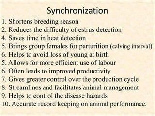 Synchronization Example In Animal Behavior Perumal controlled breeding in mithun | PPTX