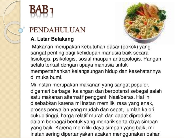 Perumusan masalah tentang Mie Instan