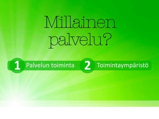 1   Palvelun toiminta   2   Toimintaympäristö
 