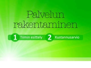 1   Tiimin esi8ely   2   Kustannusarvio
 