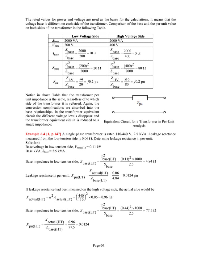 Per unit calculation