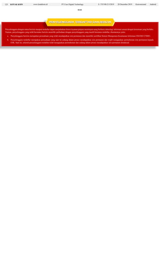 125. KOTAK KOIN www.kotakkoin.id PT Coco Digital Technology S -735/NB.213/2019 20 Desember 2019 Konvensional Android

Pe...