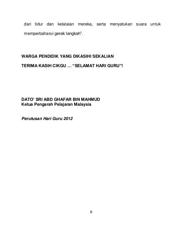 Perutusan hari guru