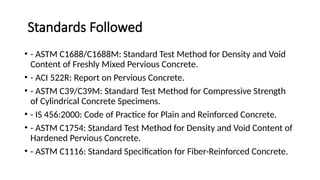 pervious concrete mix design with fibres | PPTX