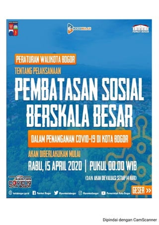 Peraturan Wali Kota Bogor tentang PSBB