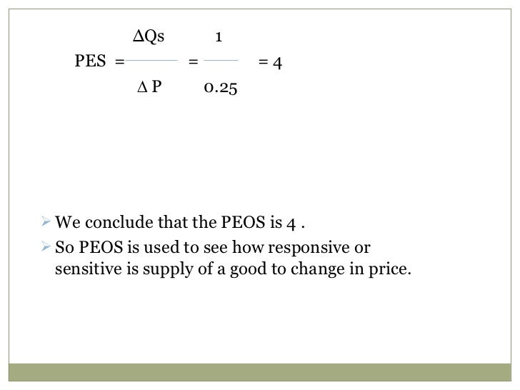 PRICE ELASTICITY OF SUPPLY WITH EXAMPLES