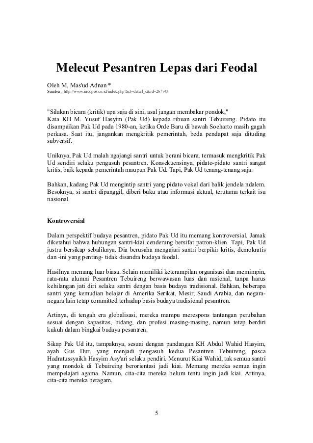 Pidato Singkat Anak Pesantren Lukisan