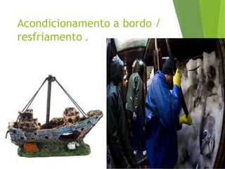 Acondicionamento a bordo /
resfriamento .
 