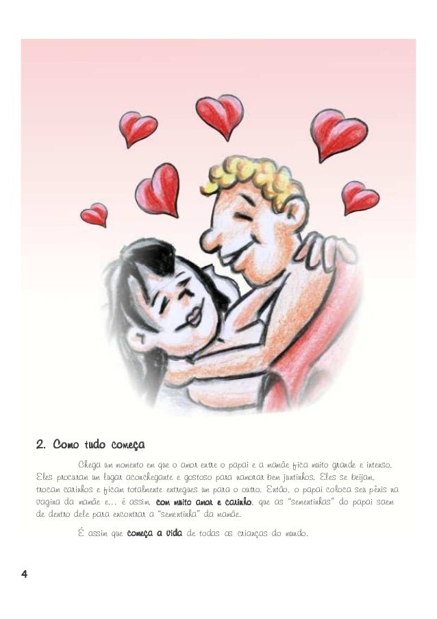 2. Como tudo começa
Chega um momento em que o amor entre o papai e a mamãe fica muito grande e intenso.
Eles procuram um l...