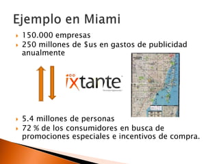 Servicios para la Actividad ComercialCada empresa tendrá:Área de exposicionesEnviar su publicidadInteractuar directamente con sus clientes potenciales  Crear promociones instantáneas