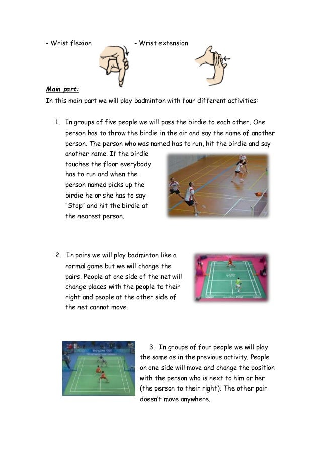 P e coursework badminton essay image