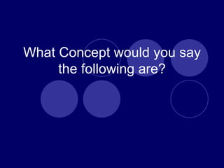 What Concept would you say the following are? 