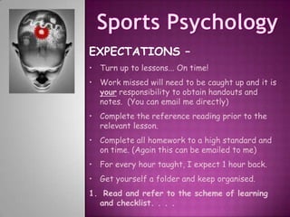 Sports Psychology EXPECTATIONS –  ,[object Object]
