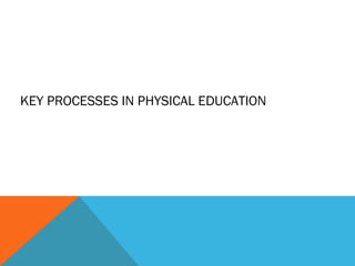 KEY PROCESSES IN PHYSICAL EDUCATION
 
