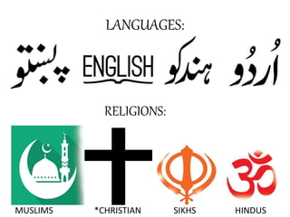 LANGUAGES:
RELIGIONS:
MUSLIMS *CHRISTIAN SIKHS HINDUS
 