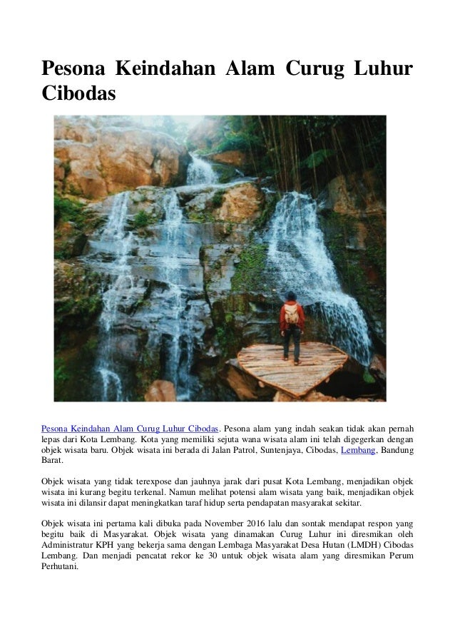 Pesona Keindahan Alam Curug Luhur Cibodas Pesona Keindahan Alam Curug Luhur Cibodas