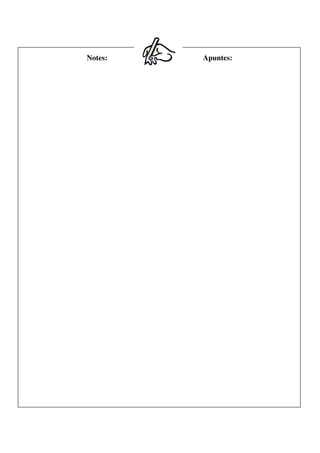 Unicamente para adiestramiento
OR-OSHA PESO HIGIENE LABORAL
For training purposes only
OR-OSHA PESO OCCUPATIONAL HEALTH 28
Notes: Apuntes:
 