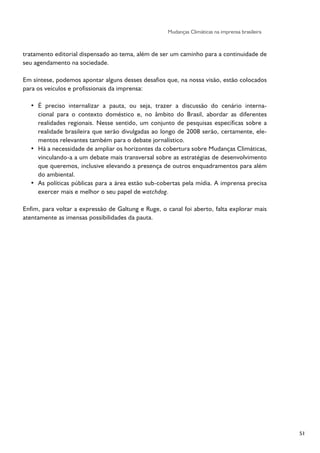 Pesquisa Jornalismo e Mudanças Climáticas - ANDI