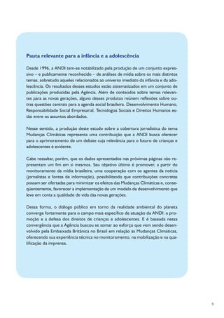Pesquisa Jornalismo e Mudanças Climáticas - ANDI