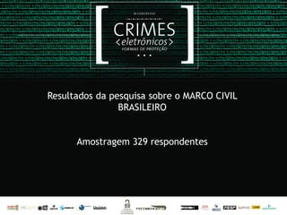 Resultados da pesquisa sobre o MARCO CIVIL
                BRASILEIRO


      Amostragem 329 respondentes
 