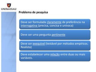 Problema de pesquisa
 