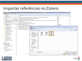 Importar referências no Zotero
 
