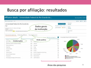 Busca por afiliação: resultados
Áreas das pesquisas
Dados gerais
da Instituição
Colaborações
Onde publica
36
 