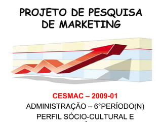 PROJETO DE PESQUISA DE MARKETING CESMAC – 2009-01 ADMINISTRAÇÃO – 6°PERÍODO(N)  PERFIL SÓCIO-CULTURAL E ECONÔMICO 