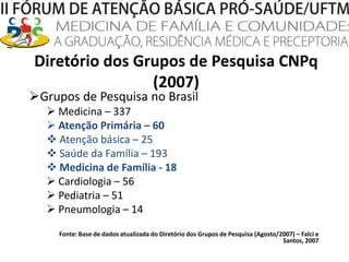 Diretório dos Grupos de Pesquisa CNPq (2007)Grupos de Pesquisa no Brasil