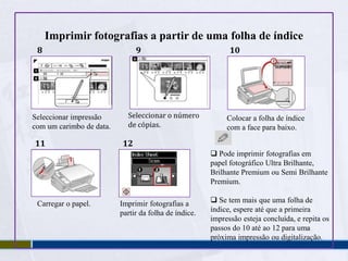 Carregamento de Papel 12 Consultar o Guia de usuário online quando usar tamanho de papel próprio para a impressão.Abrir e deslizar para foraEmpurrar para a frente  Não utilizar papel com furos.