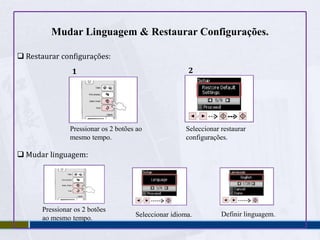 Copiar Fotografias ou Documentos: 7Pode acelerar a copia do papel comum, porém diminui a qualidade. No passo 7 pressione o botão start até a luz começar a piscar.Começar a copiar.Imprimir Fotografias 123Carregar papel fotográfico.Inserir cartão de memória.Seleccionar fotografias para impressão.