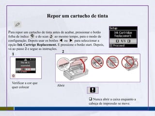 Imprimir fotografias a partir de uma folha de índice 8910Seleccionar o número de cópias.Seleccionar impressão com um carimbo de data.Colocar a folha de índice com a face para baixo.1112 Pode imprimir fotografias em papel fotográfico Ultra Brilhante, Brilhante Premium ou Semi Brilhante Premium.