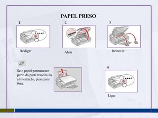 Verificar/Limpar a cabeça de impressão123Carregar folha A4 papel comum.Pressionar os 2 botões ao mesmo tempo.Seleccionar Nozzle Check.4Ver o padrão.