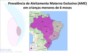 Prevalência de Aleitamento Materno Exclusivo (AME)
em crianças menores de 6 meses
1º.
2º.
3º.
5º.
4º.
 