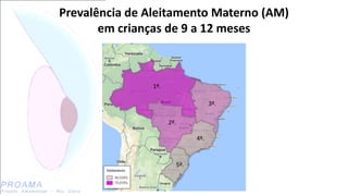 Prevalência de Aleitamento Materno (AM)
em crianças de 9 a 12 meses
1º.
2º.
5º.
3º.
4º.
 