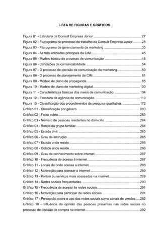 10
LISTA DE FIGURAS E GRÁFICOS
Figura 01 - Estrutura da Consult Empresa Júnior ..............................................