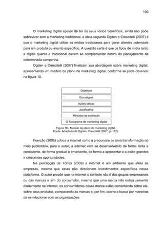 100
O marketing digital apesar de ter os seus vários benefícios, ainda não pode
sobreviver sem o marketing tradicional, a ...