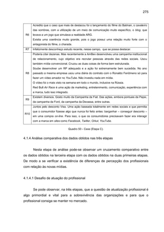 275
R6
Acredito que o caso que mais de destacou foi o lançamento do filme do Batman, o cavaleiro
das sombras, com a utiliz...