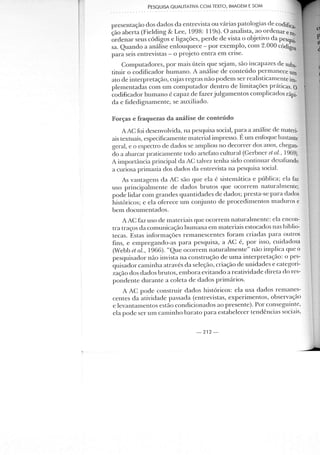 Pesquisa qualitativa com texto, imagem e som   cap 8