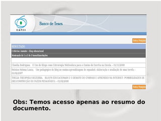Obs: Temos acesso apenas ao resumo do
documento.
 