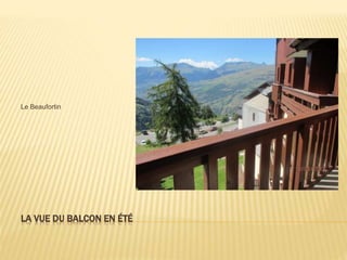LA VUE DU BALCON EN ÉTÉ
Le Beaufortin
 