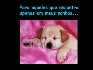 Para aqueles que encontro apenas em meus sonhos... 