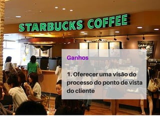 Ganhos
1.Oferecerumavisãodo
processodopontodevista
docliente
Ganhos
1.Oferecerumavisãodo
processodopontodevista
docliente
 
