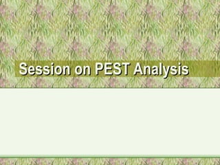 Session on PEST Analysis 