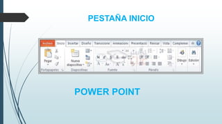PESTAÑA INICIO
POWER POINT
 